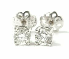Image of 18ct White Gold 0.77ct Diamond Stud Earrings Sparkly Round Cut IGR Certificated