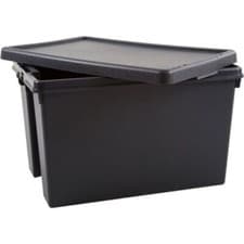 Image of Wham Bam Grey Heavy Duty Plastic Storage Box Boxes With Lids - Recycled Plastic