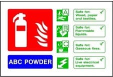 Image of Powder Fire Extinguisher Sign, Self Adhesive Vinyl, 200 mm