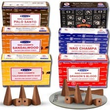 Image of Backflow Incense Cones Variety Pack: Nag Champa, Palo Santo, Sage, Sandalwood
