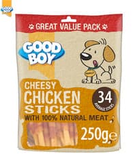 Image of GOODBOY PAWSLEY & CO VALUE PACK DOG PUPPY TREATS CHEESY CHICKEN STICKS 250G