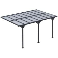 Image of Retractable Pergola Canopy 4.35 x 3m Outdoor Patio Aluminum Post & PC Roof Grey