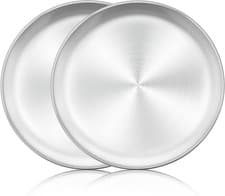 Image of Herogo Pizza Tray Set of 2, 10 Inch Stainless Steel Pizza Pan, Round Oven Tray