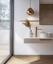 Image of SAMPLE £19.89/M2 Brick White Metro Wall Tiles Flat Satin/Matt Ceramic 7.5x30cm