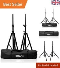 Image of Professional Tripod PA Speaker Stands with Black Finish and Convenient Carry Bag