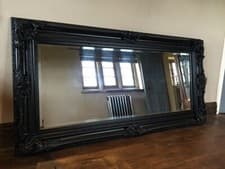 Image of LARGE Black Ornate Statement Dress Leaner Full length Floor Wall Mirror 6FT!