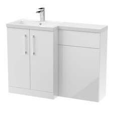 Image of Nuie Arno 1100mm Combination Vanity WC Unit & L-Shape Basin Gloss White Bathroom
