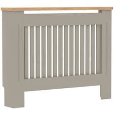Image of White Radiator Cover Shelf Cabinet Grey Modern MDF Wood Slat Grill Furniture