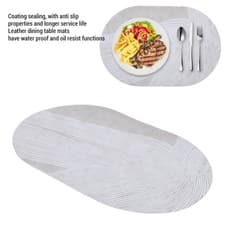 Image of 4 Pcs Oval Leather Placemat 45x30cm Table Mat For Home Restaurant Hotel