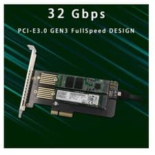 Image of M.2 NGFF to Computer SATA Dual SSD PCI PCIe x4 x8 x16 NVMe Express Adapter Card