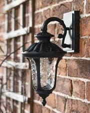 Image of 37cm Victorian Aluminium Top Fix Wall Lantern Outdoor Garden Lighting - IP44