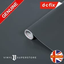 Image of D-C FIX MATT GREY ANTHRACITE STICKY BACK PLASTIC SELF ADHESIVE VINYL FILM 67.5cm