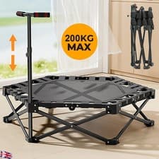 Image of 42" Foldable Trampoline Handrail Rebounder Folding Fitness Exercise Home Tool UK