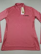 Image of ADIDAS Womens Size M Terrex MT Half Zip T-Shirt (BNWT) Red Aeroready Recycled LS