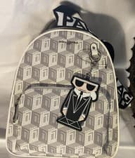 Image of KARL LAGERFELD KHLOE BACKPACK & Flat-head KARL Key Chain-Fast Shipping! NWT