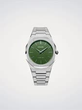 Image of D1 Milano Ultra Thin Watch, Moss Green Dial Brushed & Stainless Steel D1-UTBJ06
