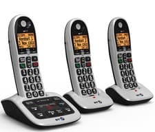 Image of BT 4600 Trio Cordless Phones with Big Buttons Silver