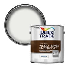 Image of Wood Primer Paint - Dulux Trade Quick Dry Wood Primer Undercoat White 2.5L