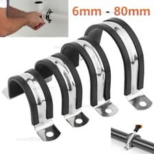 Image of Saddle Clip Bridge Clamp Brackets Pipe Fixing Clips Stainless Steel 6mm - 80mm