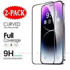 Image of 2 X Tempered Glass Screen Protector Screen Saver For iPhone 16 15 14 13 12 11 XR