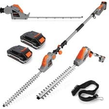 Image of Cordless Hedge Trimmer Long Reach 20V 1HR Fast Charge 2.4m Telescopic Hedge