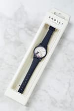 Image of Radley Say It with Flowers Ladies Navy Silicone Strap Floral Kissing Dogs Watch
