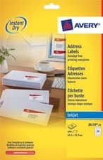 Image of Avery labels J8159-25 Instant dry inkjet labels, 24/sheet, 25 shts/pk 600 total