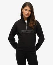 Image of Superdry Womens Active Tech Logo Relaxed Half Zip Sweatshirt