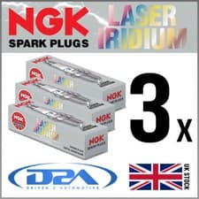 Image of 3x NGK LZKR6AI-10G Laser Iridium Spark Plugs For PEUGEOT 208 1.2 04/12-->