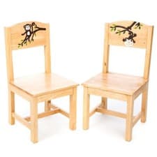 Image of Childs Monkey Chairs Handmade Using Solid Reclaimed Rubberwood