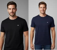 Image of GANT MENS BRAND NEW SHORT SLEEVE CREW NECK T-SHIRT