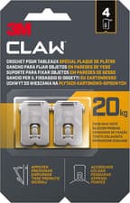 Image of 3M CLAW Drywall Picture Hanger 20 Kg 3PH20-4WMR 4 Hangers