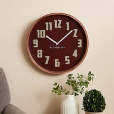 Image of Vitus Red Grain Large Wall Clock