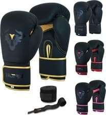 Image of Islero EVO Fitness Matte Black Boxing Gloves MMA Muay Thai Martial Arts Sparring