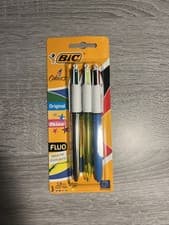 Image of BiC 4 Colour Original Shine Ballpoint Pen Assorted Ink (Pack of 3)