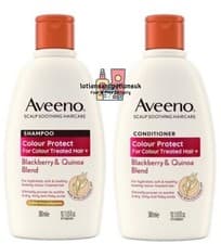 Image of Aveeno Haircare Colour Protect+ Blackberry & Quinoa Shampoo & Conditioner 300ml