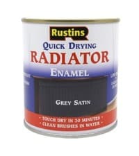 Image of Satin Grey Radiator Enamel Paint Rustins Quick Drying 250ml Fade Resistant Paint