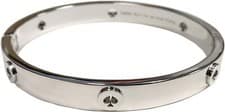 Image of Kate Spade Womens Metallic Spot the Spade Studded Hinged Bangle
