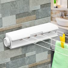 Image of KCT RETRACTABLE 18M 5 LINE LAUNDRY AIRER WASHING LINE CLOTHES DRYER WALL MOUNTED