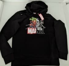 Image of Marvel Avengers Mens Hoodie Black With Superheroes Iron Man, Hulk, Size S BNWT