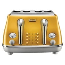Image of De'Longhi 4 slice Toaster Icona Capitals in Yellow CTOC4003.Y *Damaged Box*