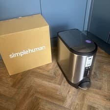 Image of Simplehuman Pedal bin Butterfly Bathroom Bin Brushed Stainless Steel 10L see des