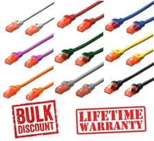 Image of Cat6 RJ45 UTP Network Patch Cable Ethernet Latched Snagless LAN LSOH LSZH