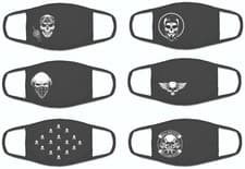 Image of Skull Adult Face Mask Double Layer Washable Reusable Biker Motorcycle Skater