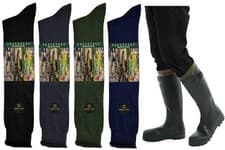 Image of Mens Welly Socks Wellington Boot Wellie Liners Fishing Hiking Adults Plain 6-11