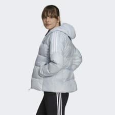 Image of ADIDAS ESSENTIALS MIDWEIGHT DOWN FILL PUFFER JACKET - BLUE GT9166 - WOMEN S