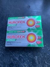 Image of NUROFEN EXPRESS 200MG LIQUID CAPSULES (2 X 16) BOXES