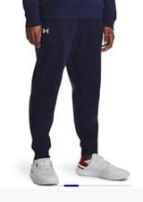 Image of Under Armour UA Rival Fleece Joggers Men's Blue Size UK Medium Brand New