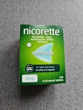 Image of Nicorette Microtab, 2mg, 100 Tablets - Stop Smoking Brand New 08/27 Expiry Date