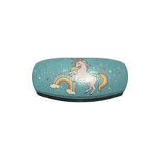 Image of NEW Aqua Unicorn Rainbow Stars Shine Believe Dream Hard Clamshell Eyeglass Case
